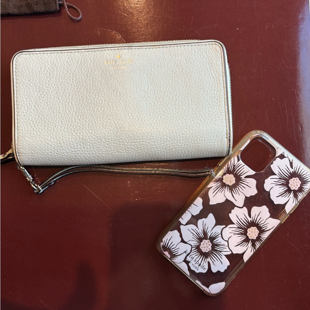 Kate Spade mint green zip around Wallet and Floral Phone Case for iPhone 10 ?